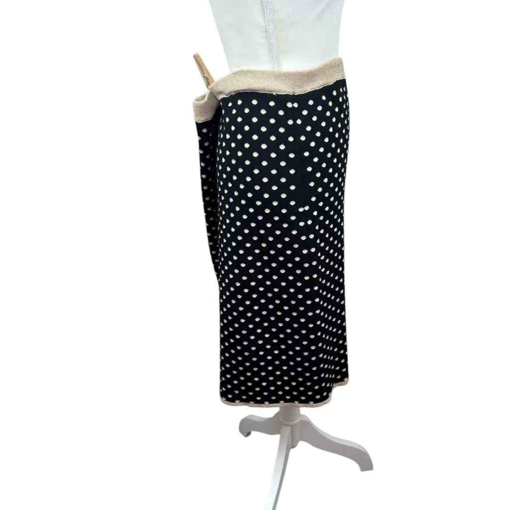Grace Knit Dressing skirt, size XL, polka dot, 80s, 90s, office, party, knit - Image 3
