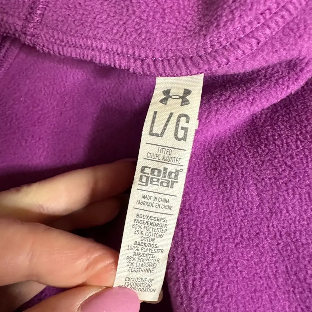 Under Armour Purple Cold Gear Fitted Full Zip Jacket Women's Large - Image 3