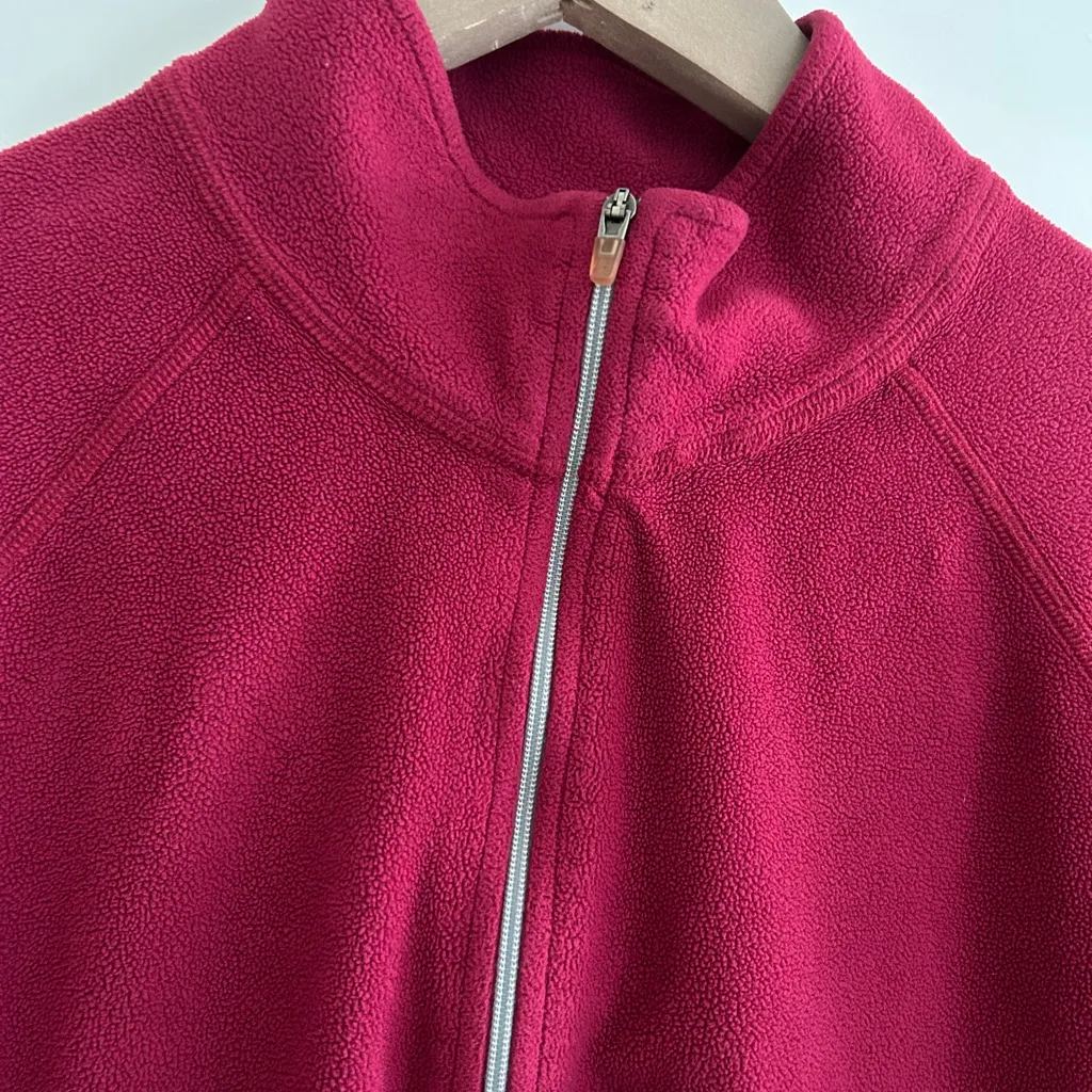 LL Bean Fleece 1/4 Zip Sweater Berry Pink Size XL - Image 2