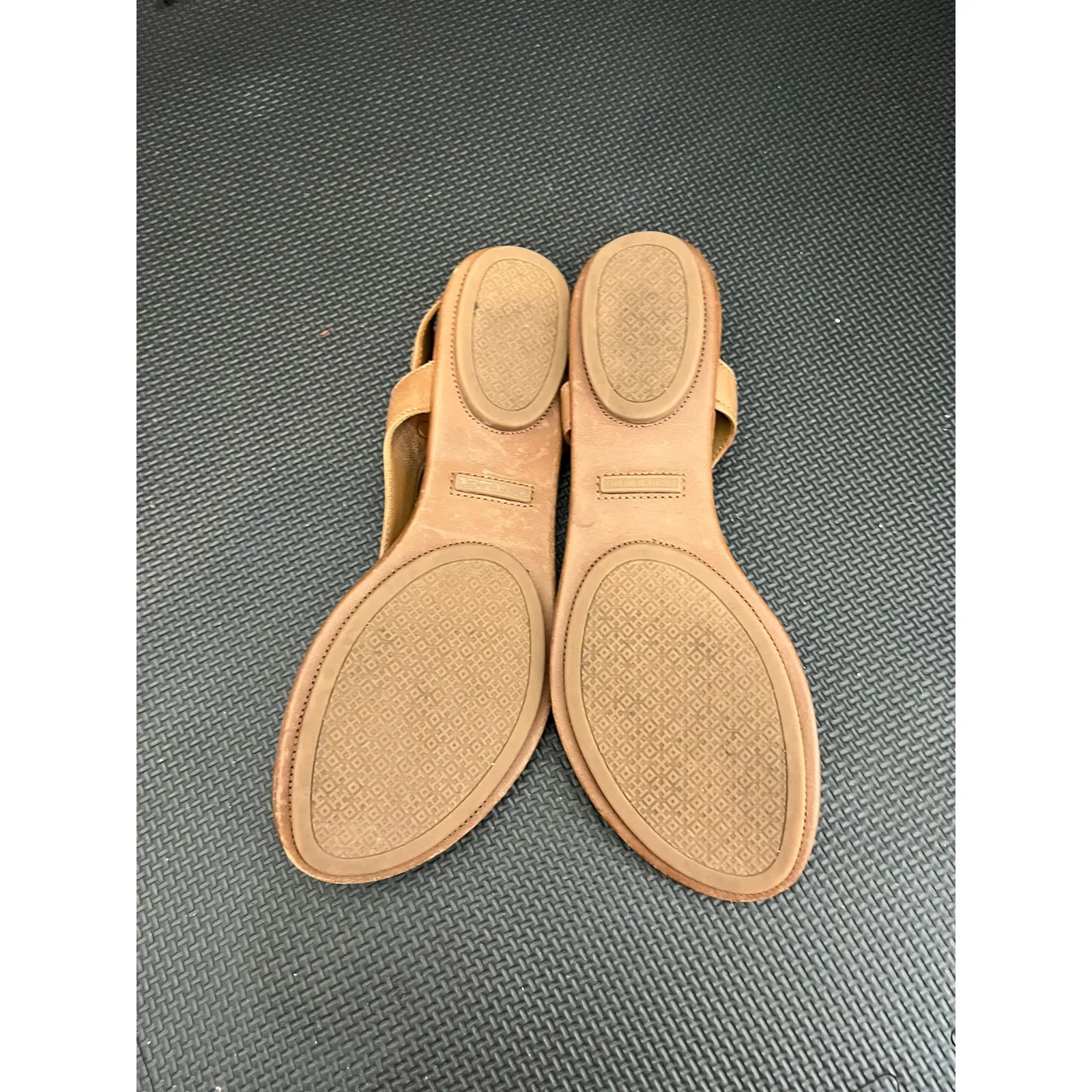 TORY BURCH Minnie Travel thong‎ slingback sandals sz 8 M Royal tan leather - Image 6