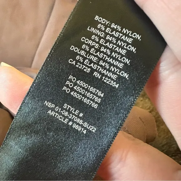 BABATON ARITZIA Brown Contour Scoop back Midi Bodycon Dress‎ Size Large - Image 8