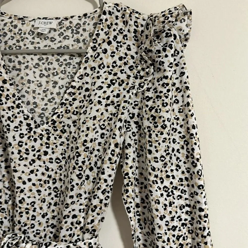 J. Crew long sleeve animal print leopard cheetah vneck dress - Image 2