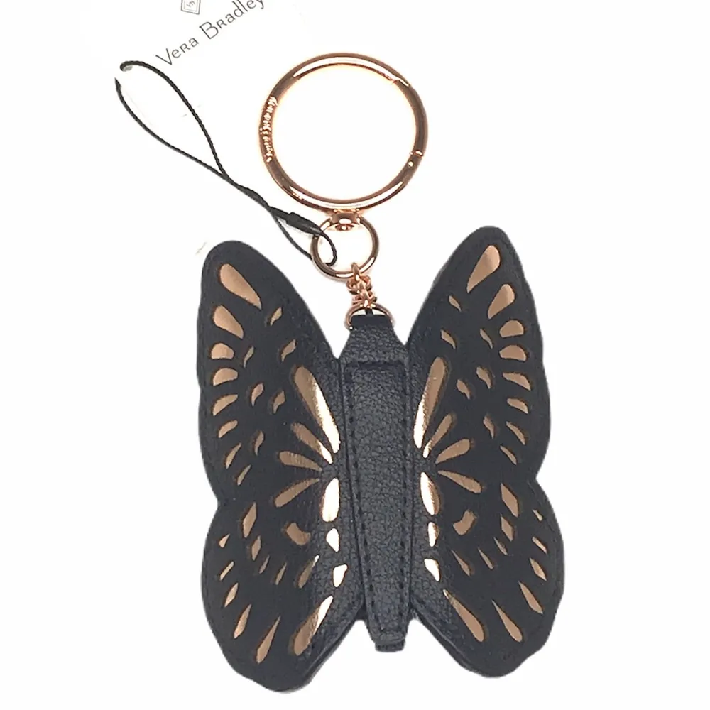 Vera Bradley Butterfly Bag Charm Navy Rose Gold - Image 5