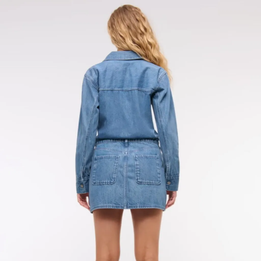 Abercrombie & Fitch Long-Sleeve Denim Shirt Dress - Image 2