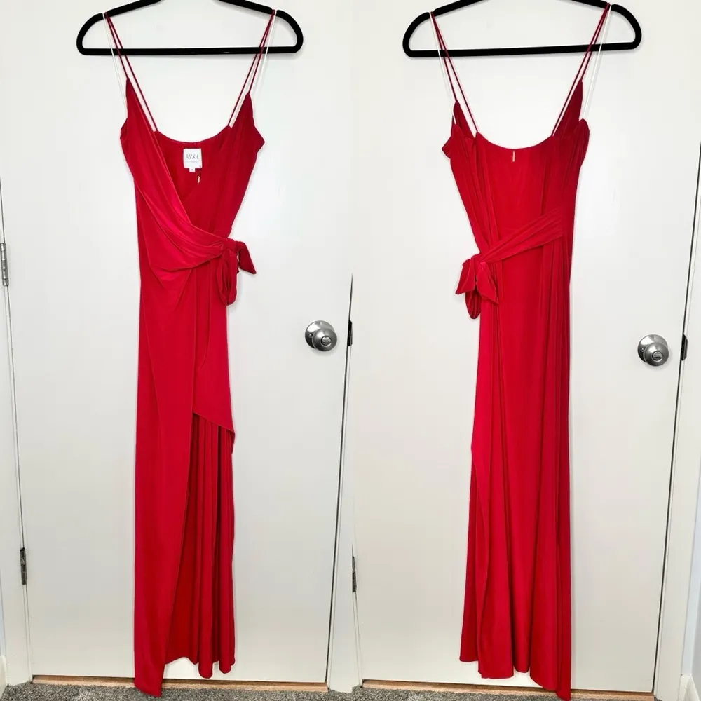 NWT MISA Los Angeles Veronica Wrap Dress in Red - Image 3