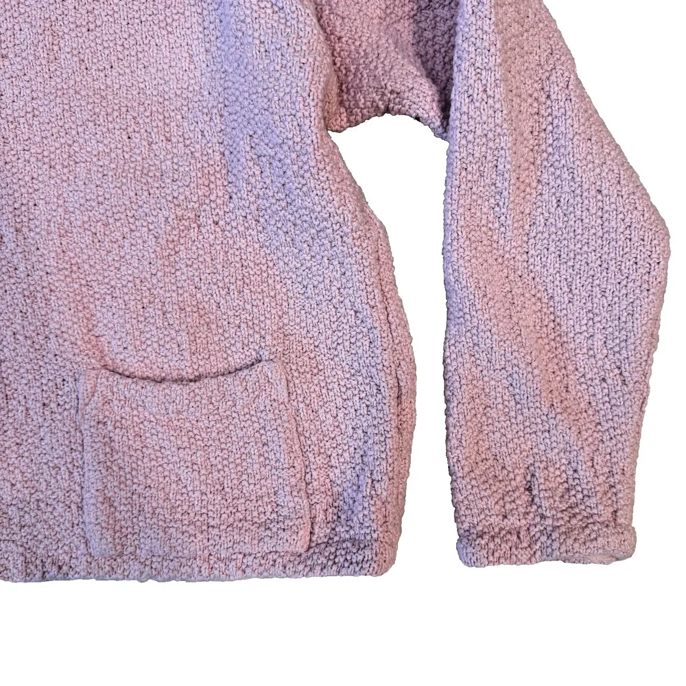 CMC Sweater Womens S Pink Cotton Waffle Knit Lagenlook Minimalist Made In USA Blue - Image 6
