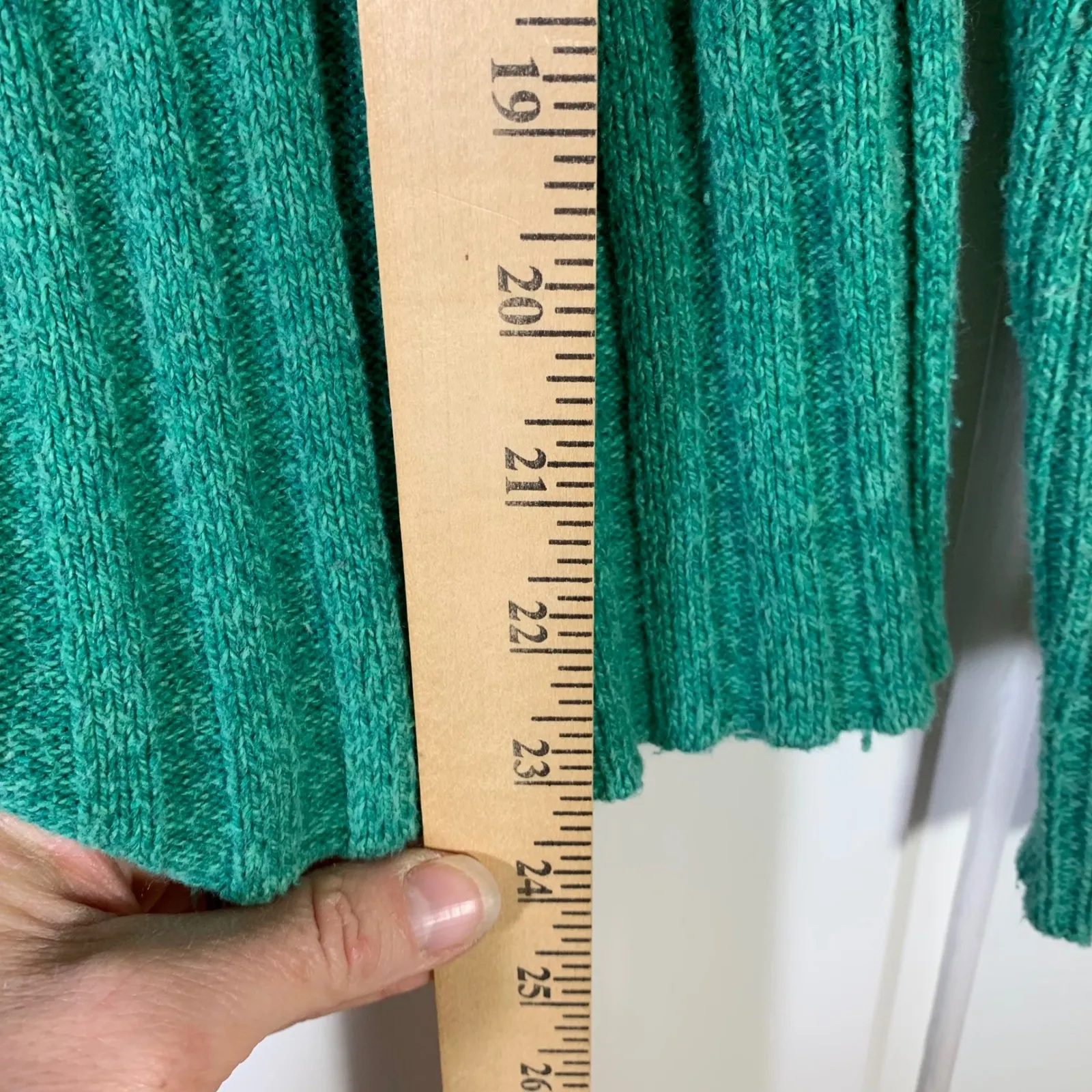 Sundance Ribbed Knit Sweater Green Blue Raglan Sleeve Crew Neck Women's M Boho - Image 5