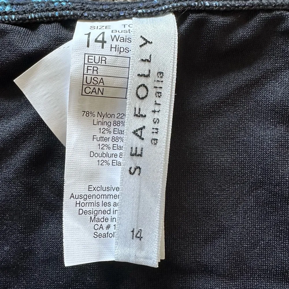 Seafolly Bikini Bottoms Black Floral Print - Image 4