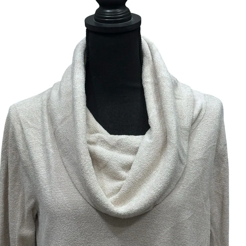 Barefoot Dreams CozyChic Ultra Lite Coastal Cowl Neck Tunic Sand Dune Size M - Image 2