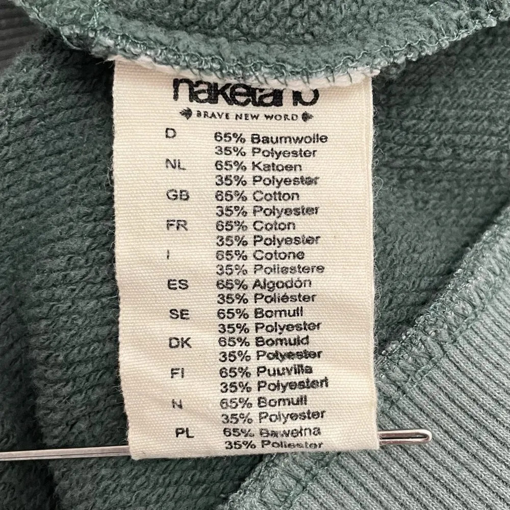 Naketano Hoodie Leaf Green Melange Fleece Cowl Neck Pullover Women’s Size Small - Image 13