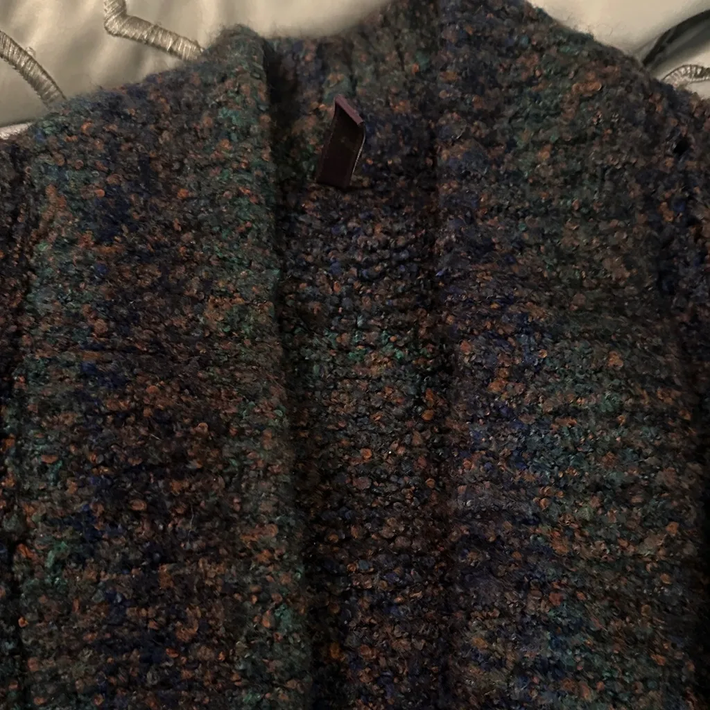 NYDJ open front cardigan size Medium long cool colors pockets - Image 2