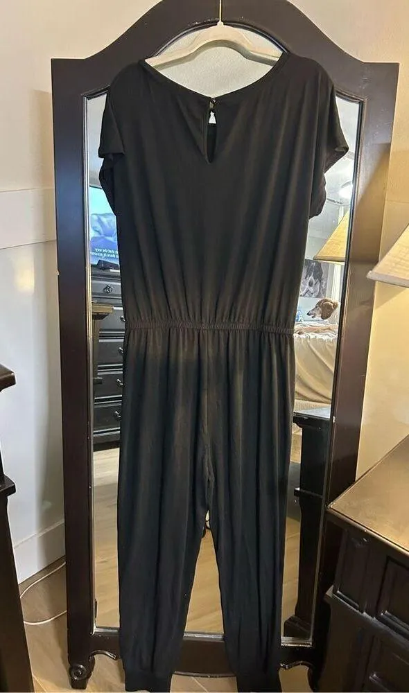 NEW Loose Off Shoulder Elastic Waist Stretchy Long Jumpsuit XL - Image 3