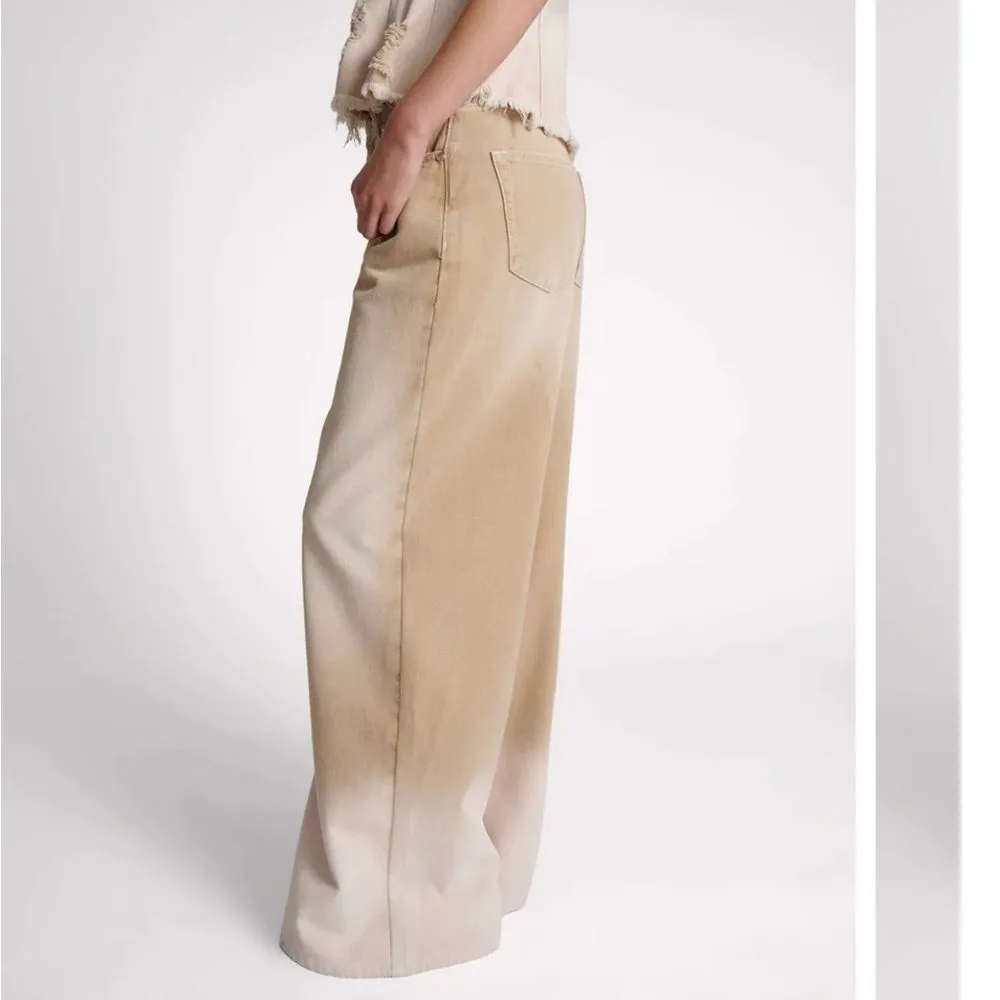 One Teaspoon Love Machines Mid Waist Super Wide Leg Denim Jeans - Butterscotch - Image 2