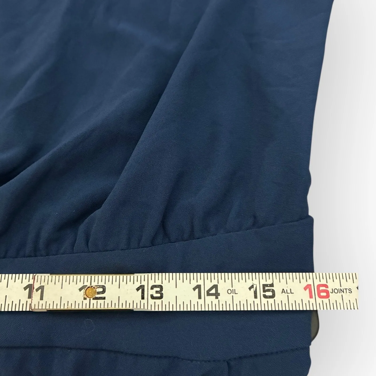 JustFab XL Blue Sleeveless Wide Leg Jumpsuit Open Back V-Neck Pockets - Image 7