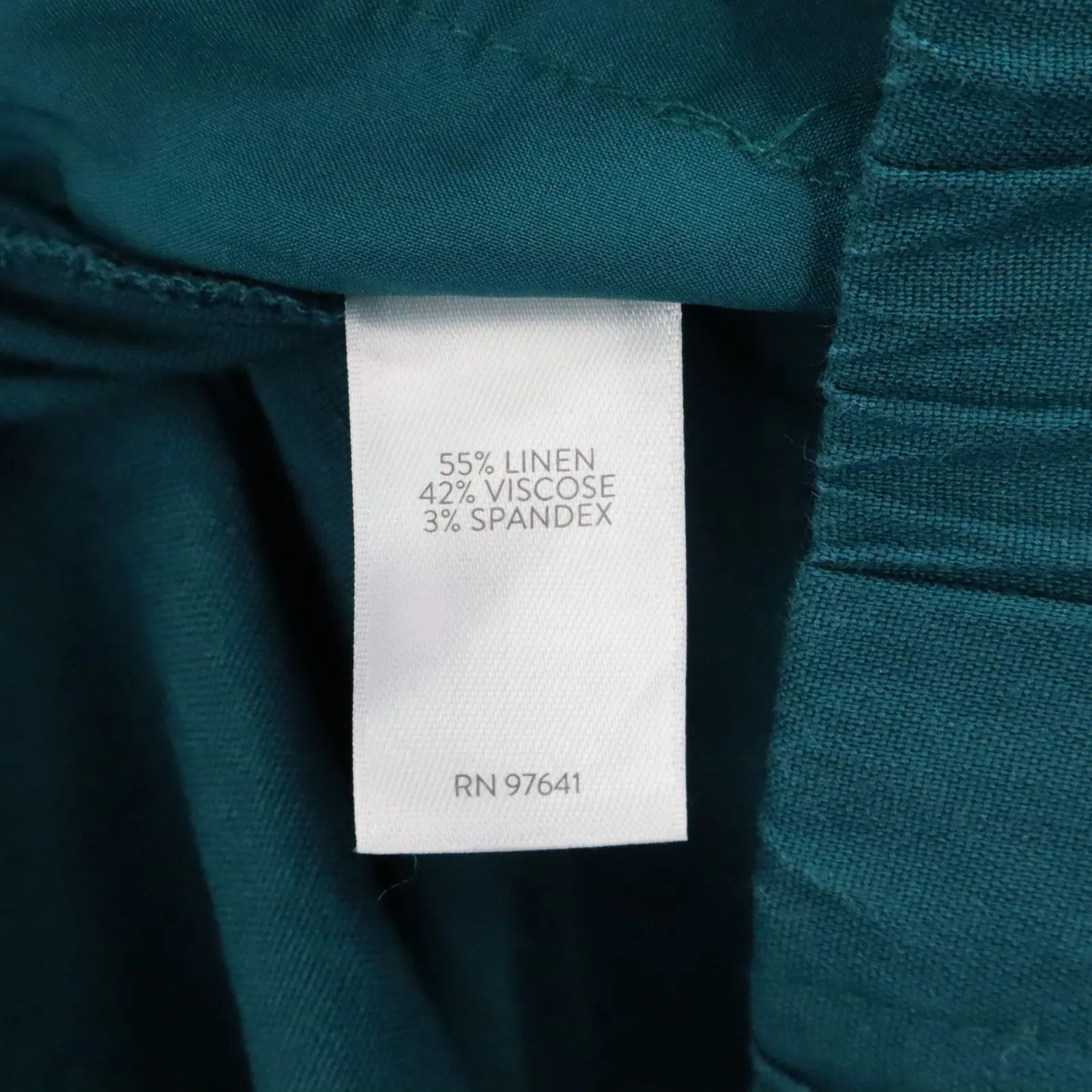 J Jill Green Linen Stretch Crop Capri Wide Leg Casual Trousers Pants L Large - Image 8