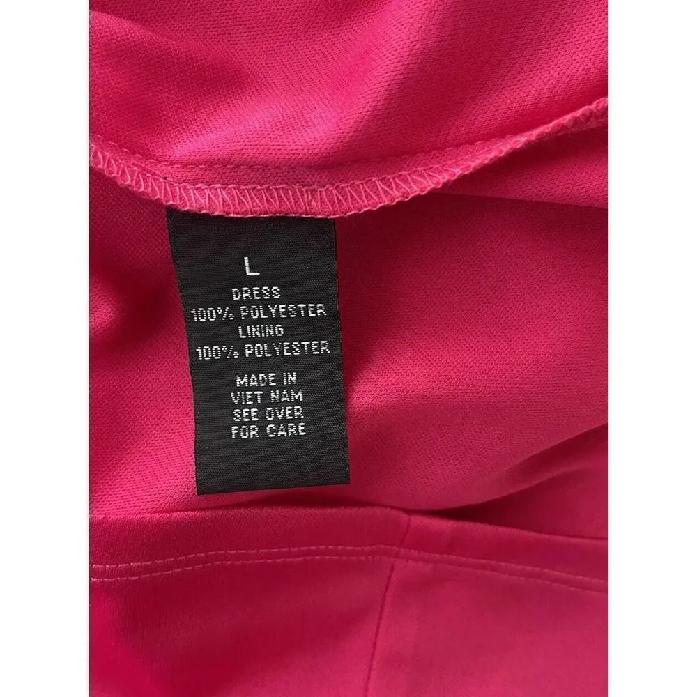 BCX Women's Dress Size Large Berry Pink Scallop Trim Top Spaghetti Straps - Image 4