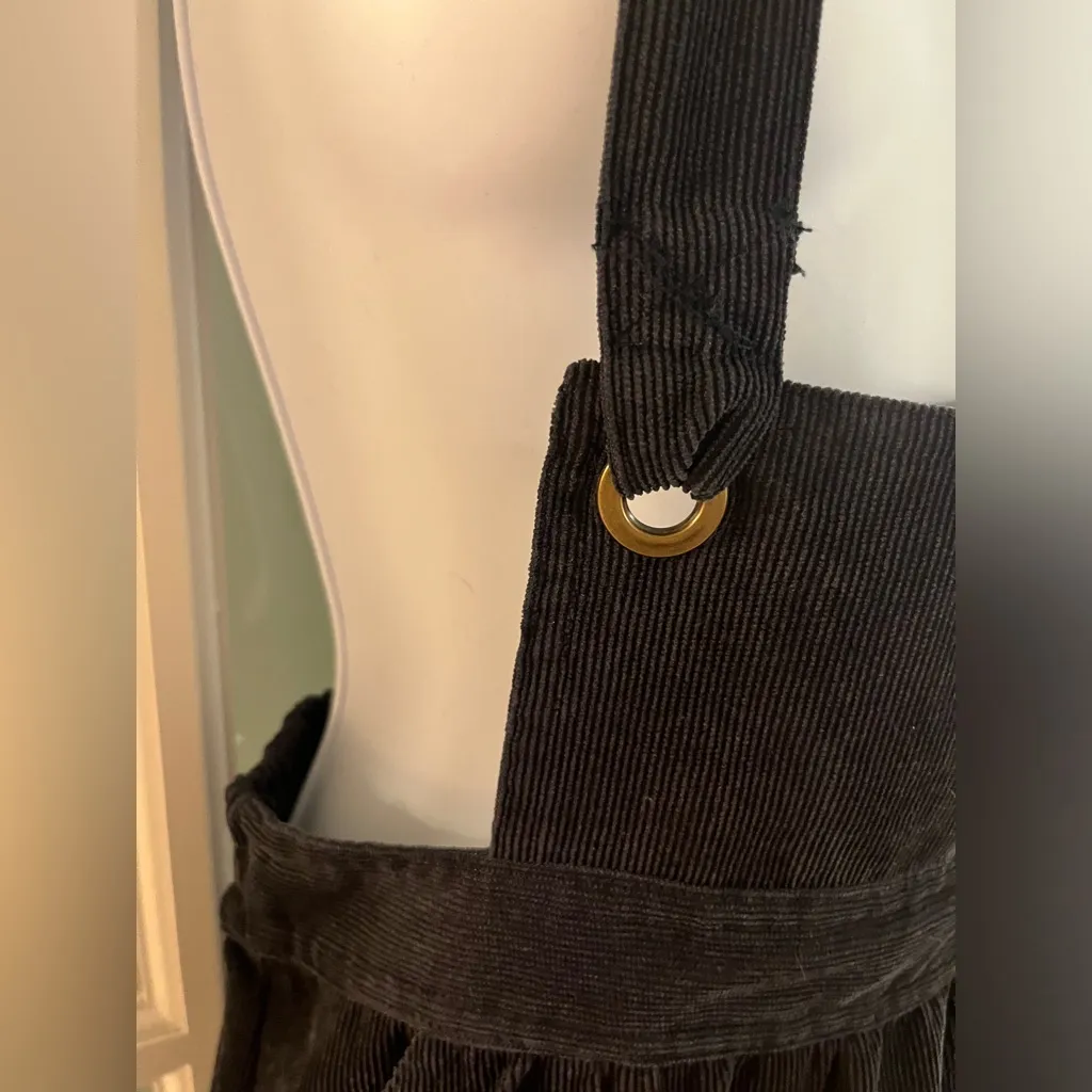 Skies Are Blue Navy Corduroy Suspender Dress - Image 3