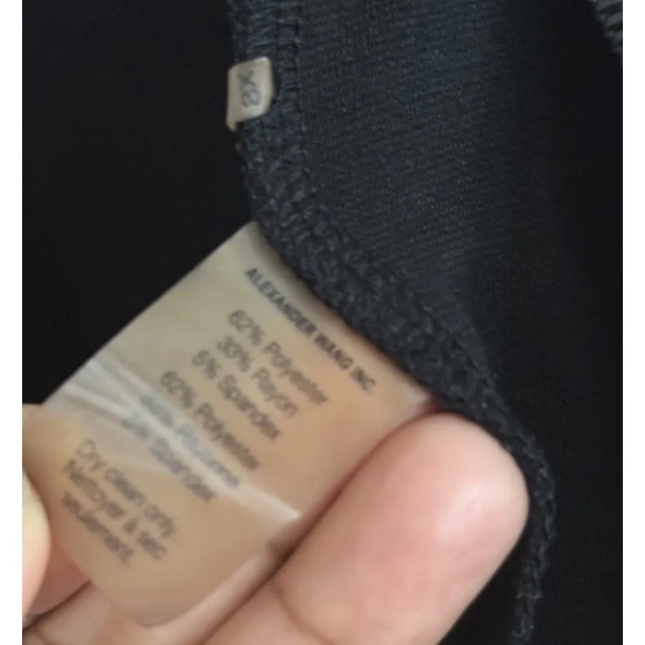 T by Alexander Wang Ponte Front Zip Dress Black Sheath Sleeveless Pocket Mini XS - Image 5