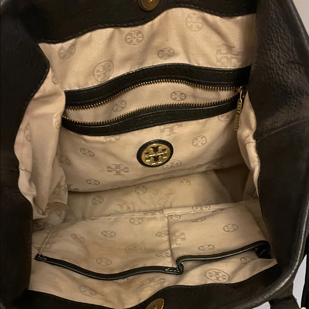 Tory Burch Black Leather Tote - Image 8