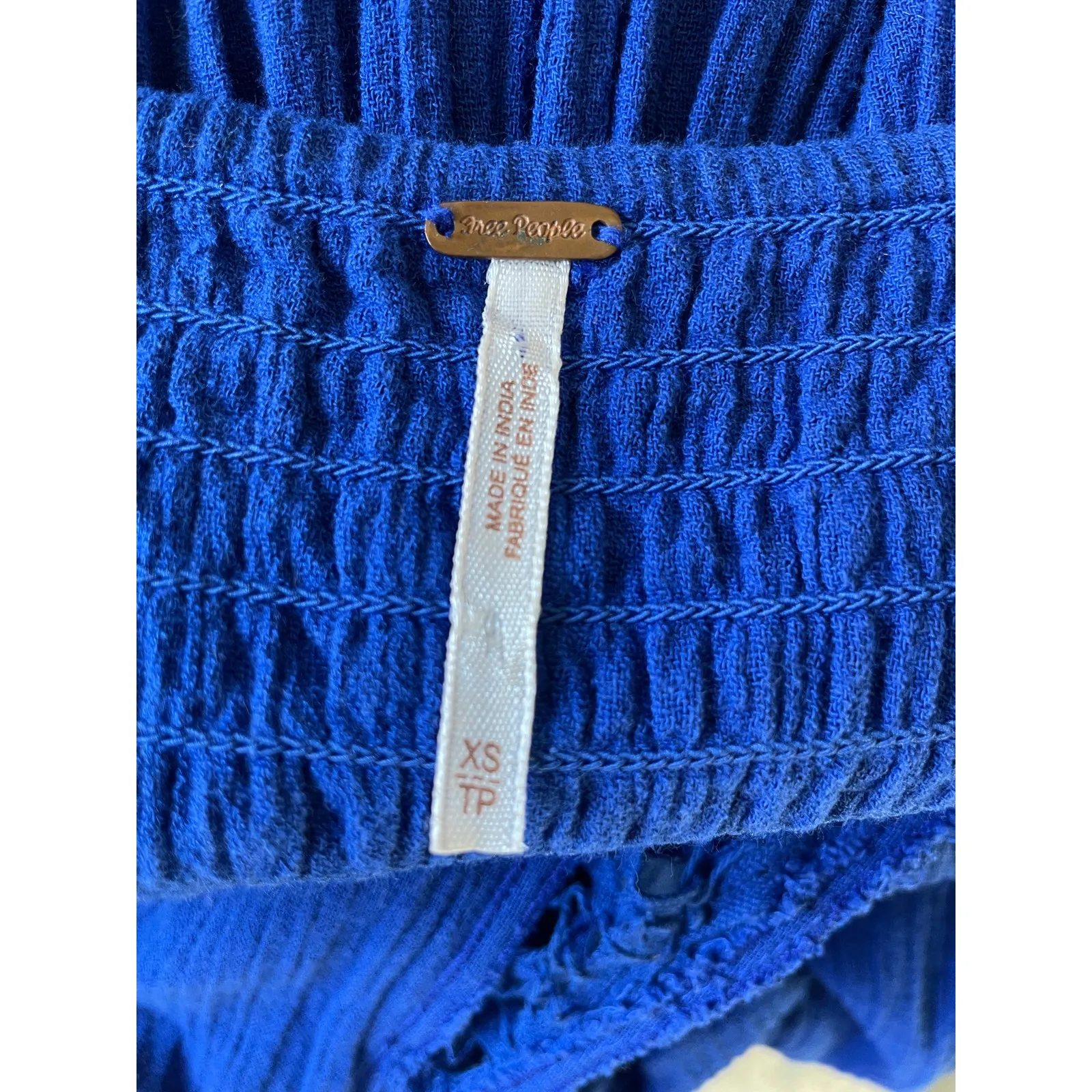 Free People Elaina Maxi Dress Cobalt Blue Lace Boho XS - Image 4