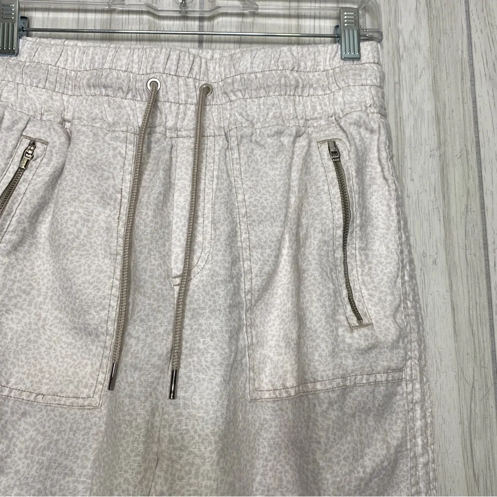 Athleta Cabo Linen Joggers Micro Cheetah Abalone Grey size 2 988237 - Image 8