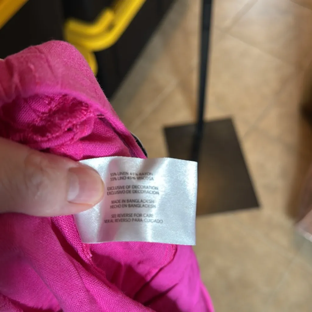 NWT GAP High Waist Linen Blend Very Berry Pink Fuchsia Shorts Size XXL - Image 10