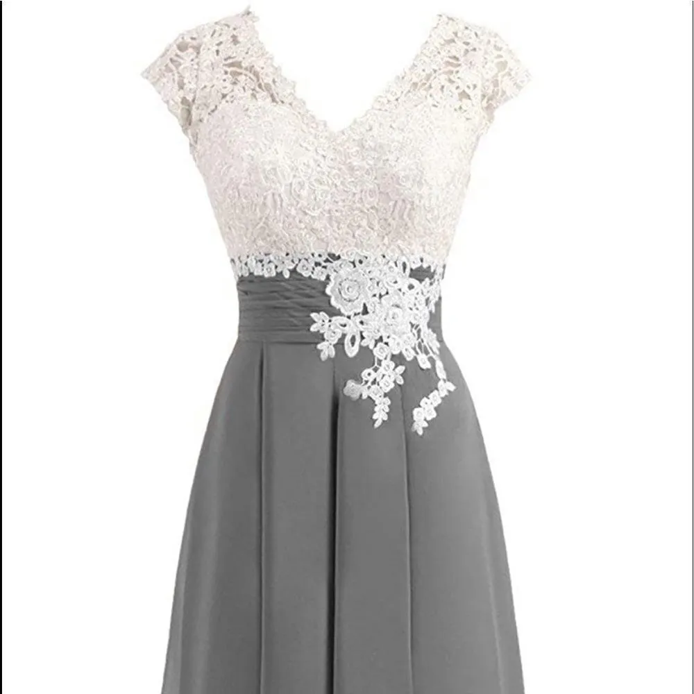 Women’s Ivory Lace Top Chiffon V - Image 11