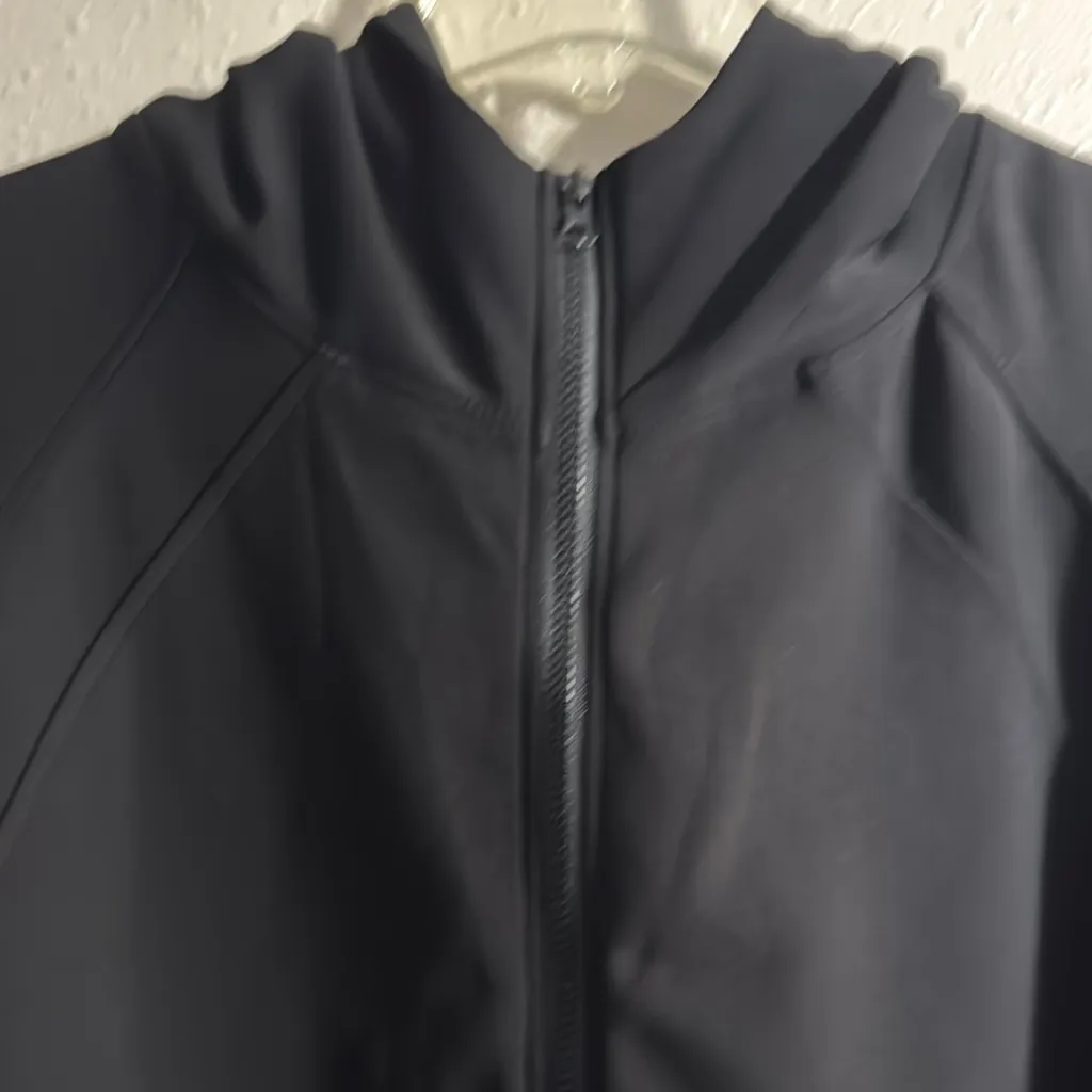 Elegant Black Bomber Zip Up Sweater Size 1X - Image 3
