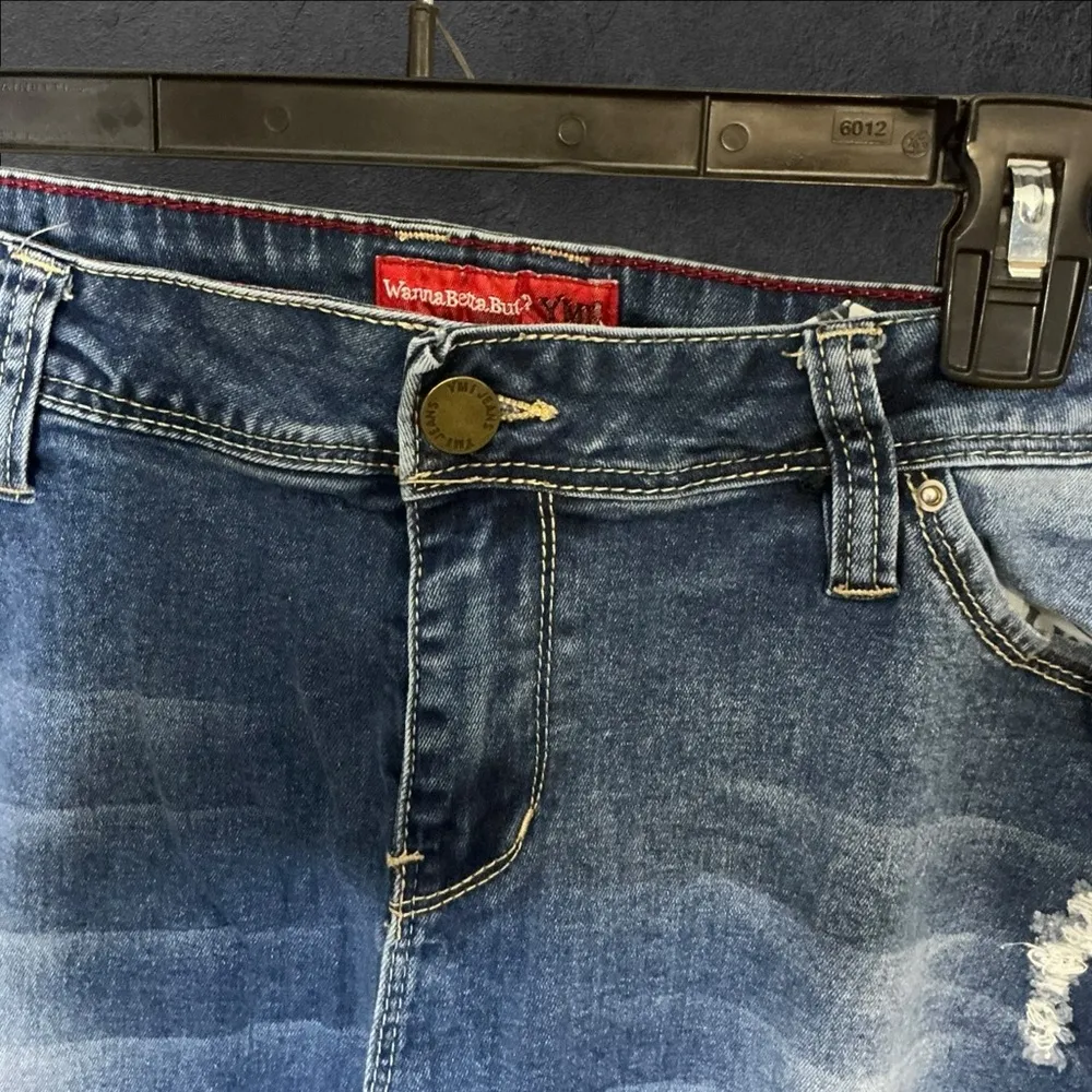 YMI Blue Skinny Jeans Distressed Style - Image 3