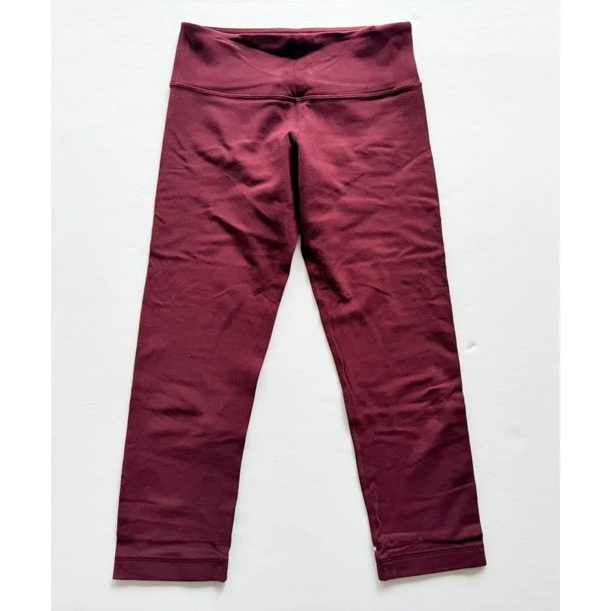 Lululemon Wunder Under Crop 4 Bordeaux Drama Burgundy Red Original Fit Luon - Image 2