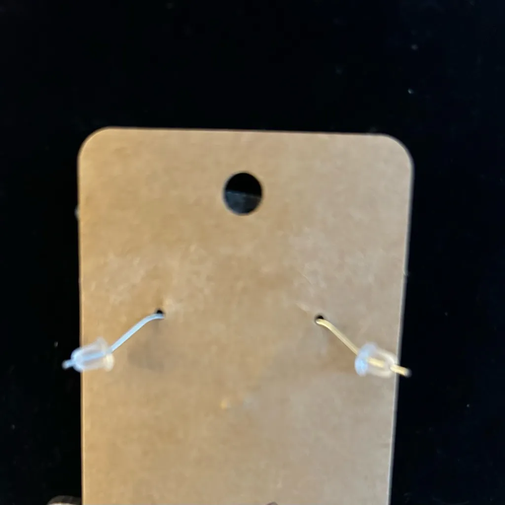 New Wooden Cross & Bow Earrings Pink - Image 2