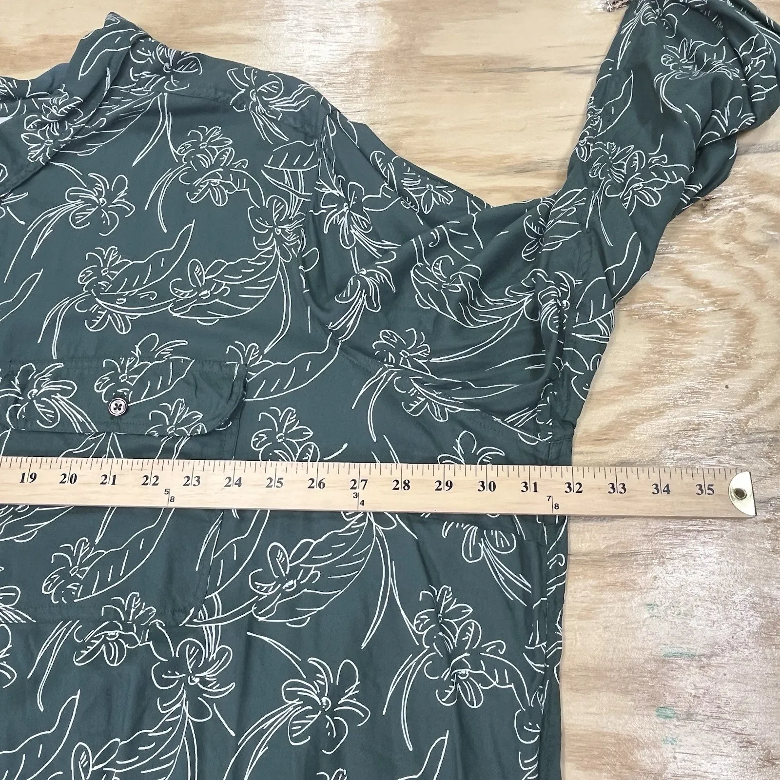 Woman Within Floral Button Down Blouse Top Size 5X GreenLightweight Flowy Office - Image 11