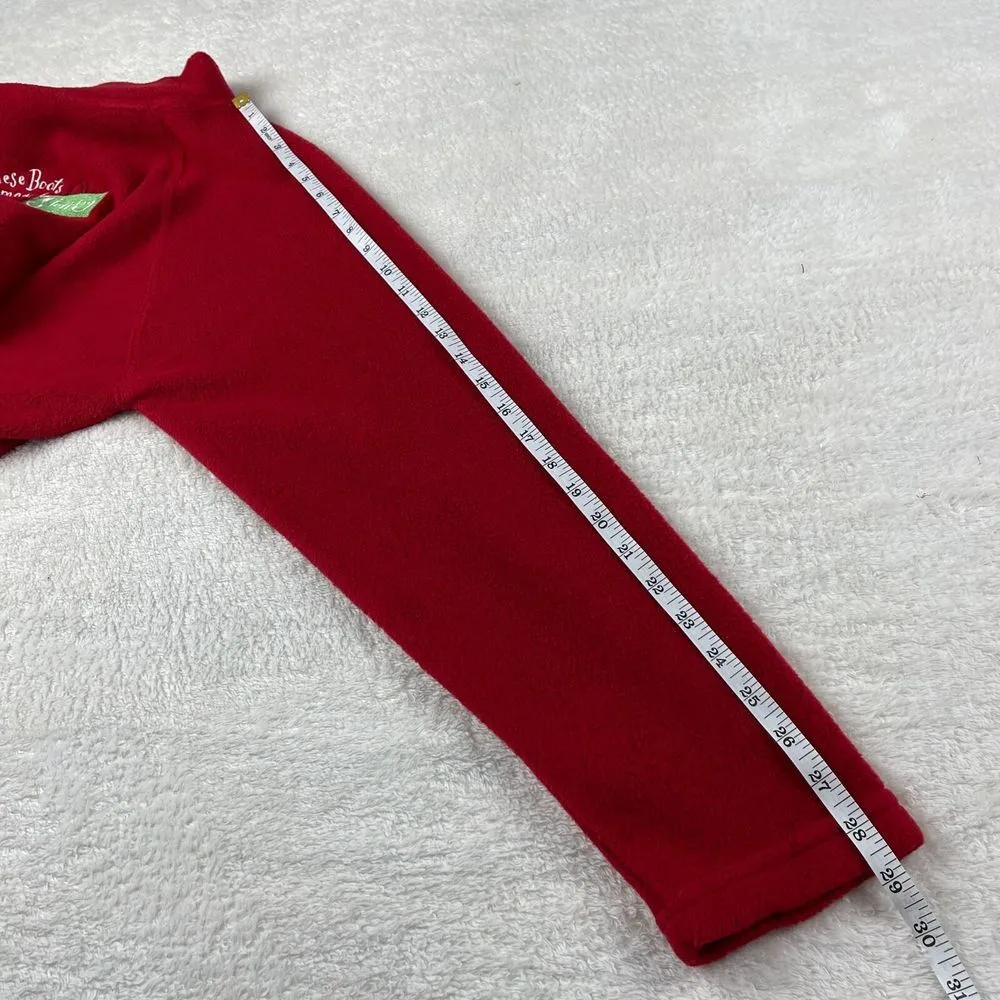 Relevant Products Embroidered Boots Fleece Sweater Womens L Red Mock Neck Raglan Size L - Image 9