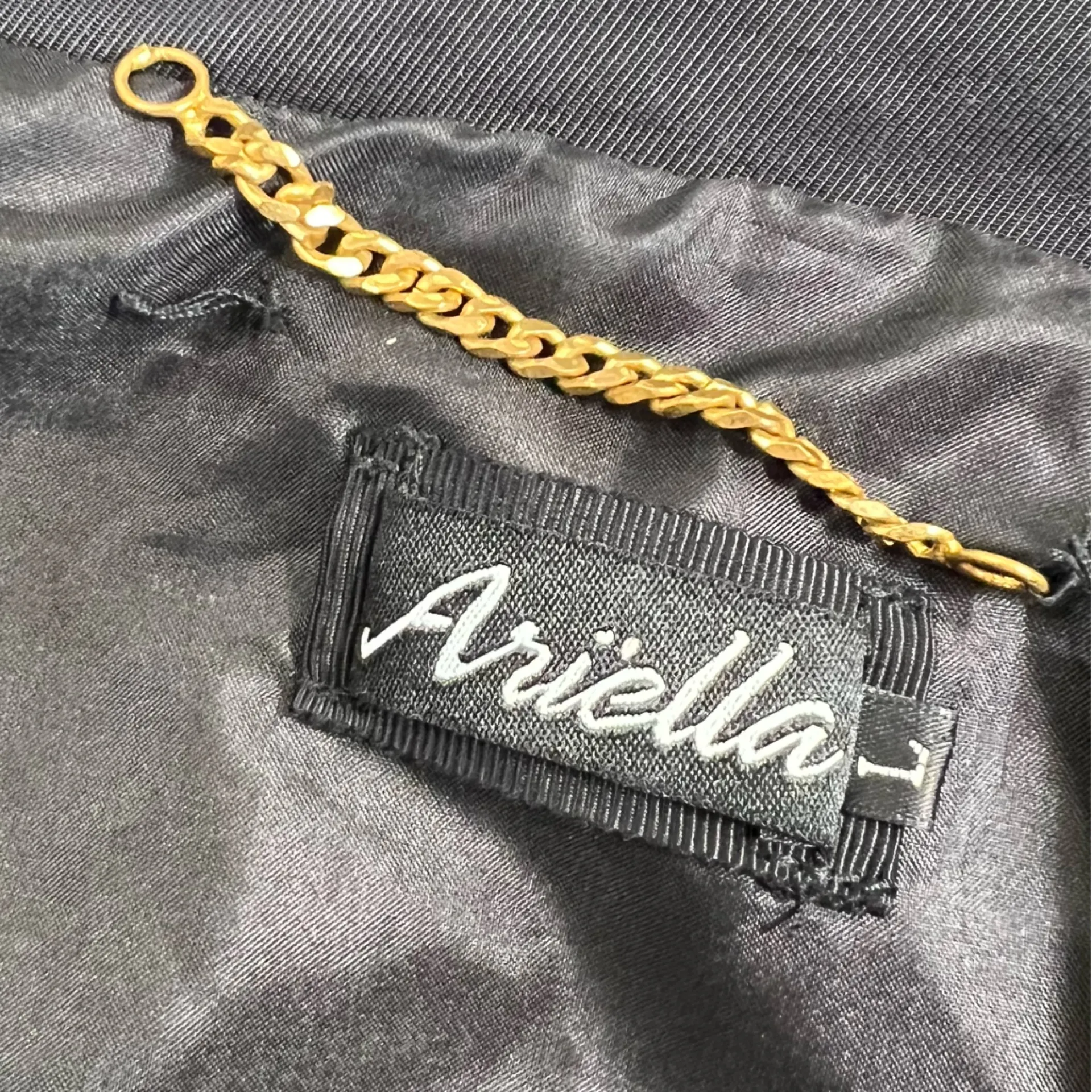 Ariella Black Collared Puff Sleeve Trench Coat Jacket Size L - Image 7