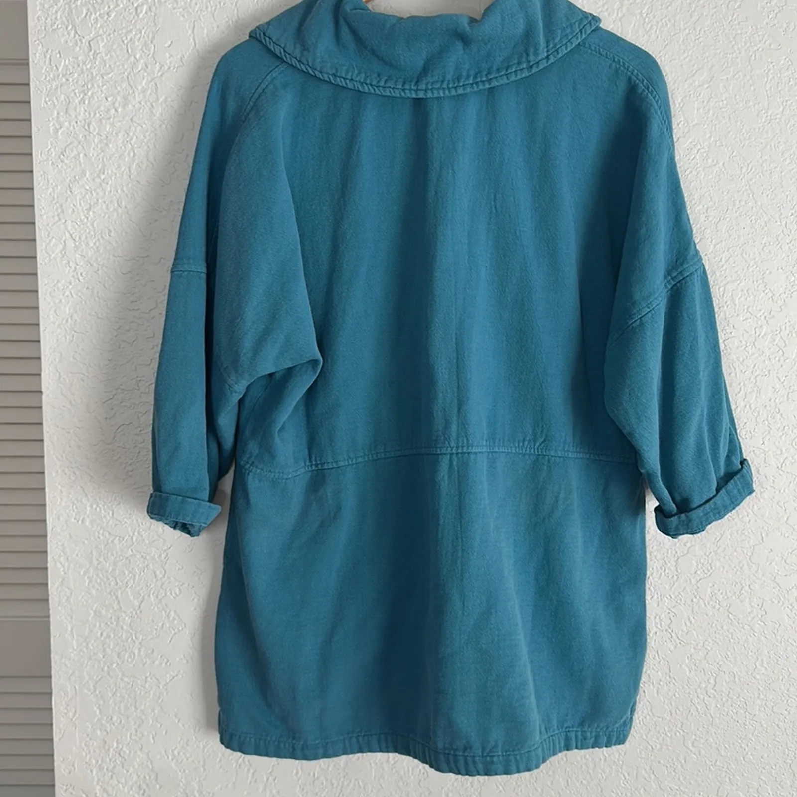 Soft Surroundings Lagenlook Pullover Top Blue Pockets Cotton Oversized Slouchy - Image 4