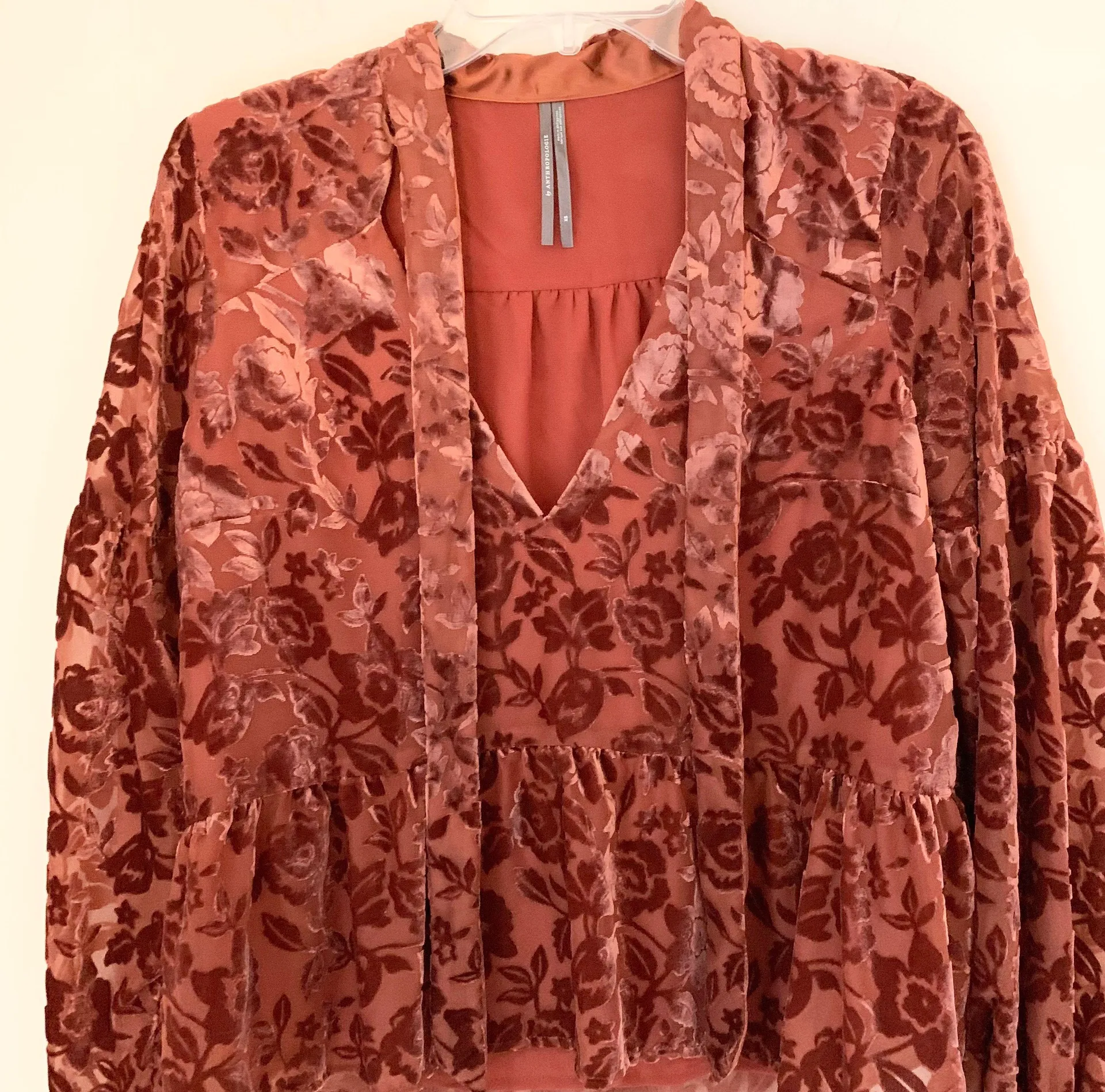 Velvet Tie Neck Blouse - Image 6