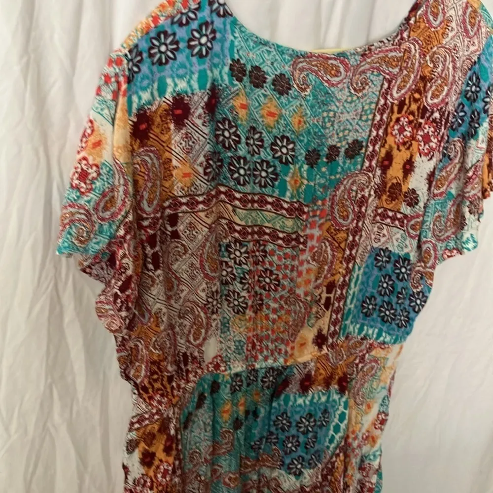 Lascana: Teal & Red Paisley Flowy Print Dress/ Coverup - Image 14