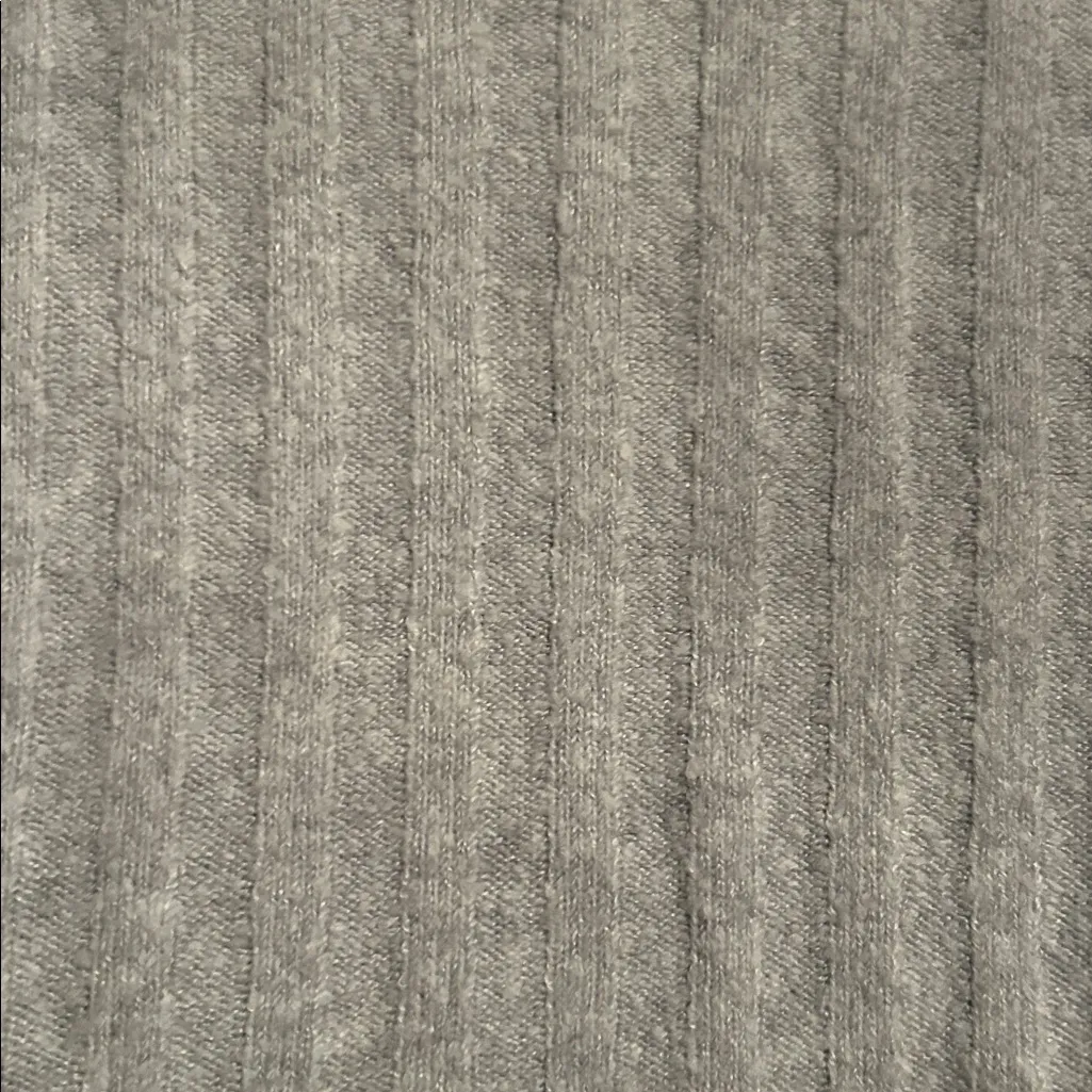 American Eagle Ribbed Knit Cropped Sweater Gray XS  Long Sleeve Crewneck Ribbed - Image 7