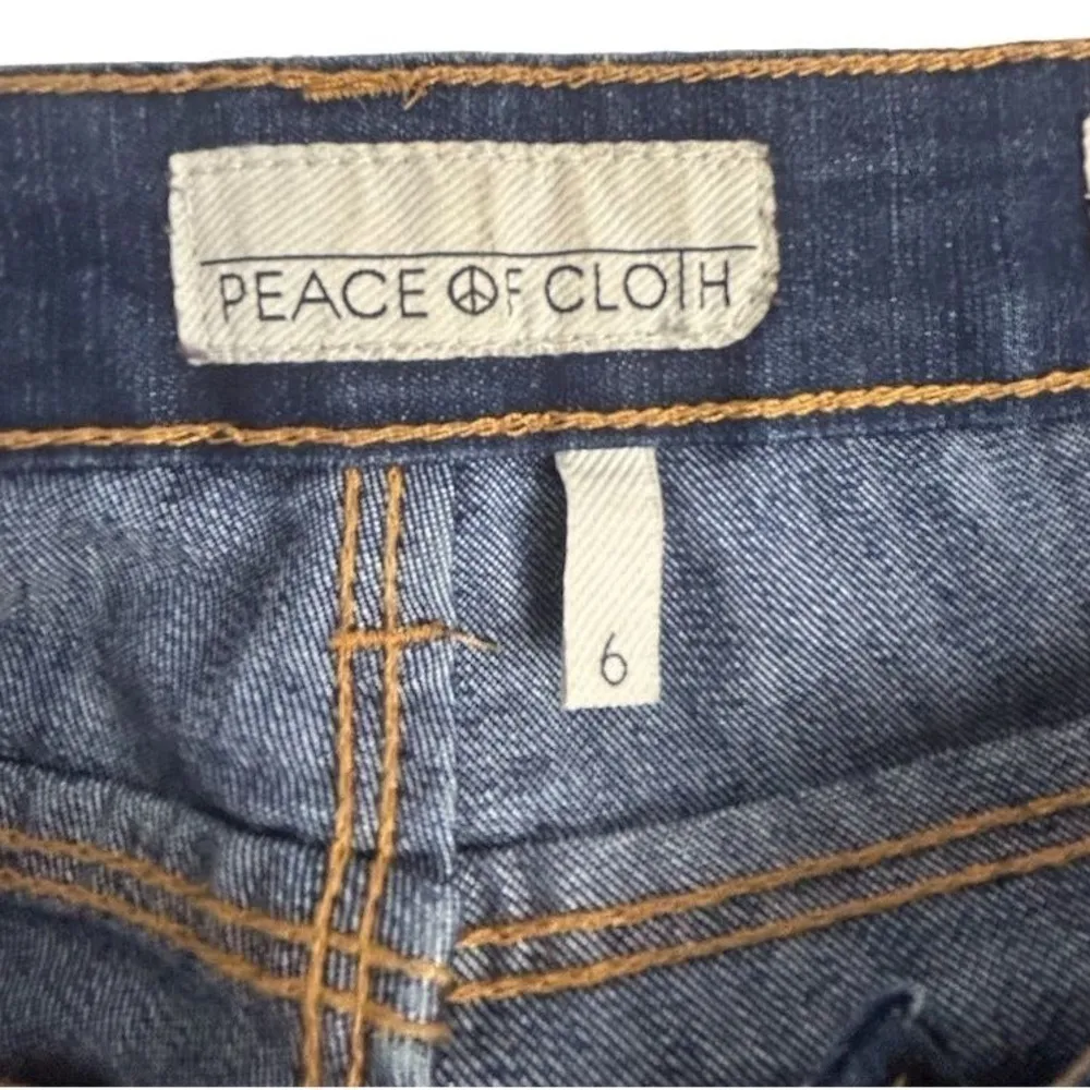 Peace of Cloth Women's Straight Jeans Size 6 Dark Blue Mid Rise - Image 11