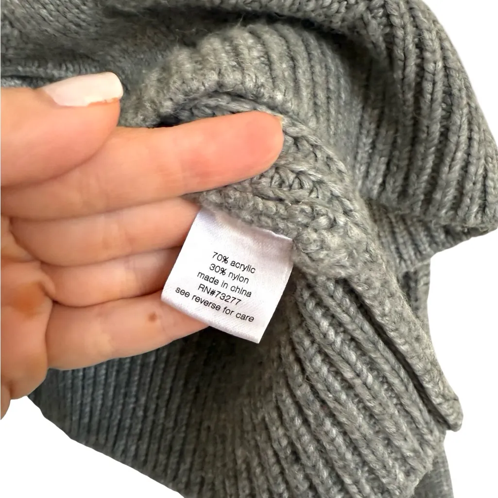 Elizabeth and James Gray Cable Knit Turtleneck Sweater Size Large - Image 5