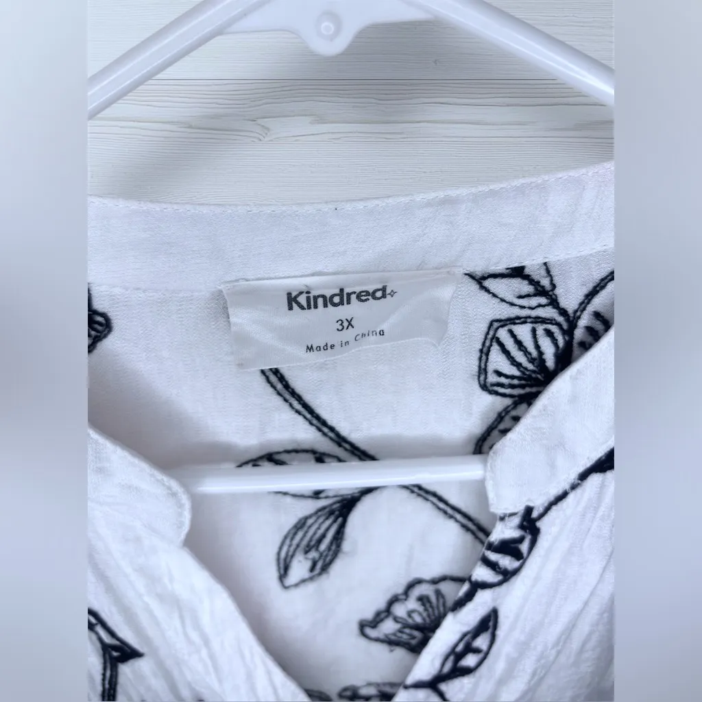 KINDRED ANTHROPOLOGIE Women’s Plus Size Embroidery Peasant Boho Style Tunic Top - Image 8