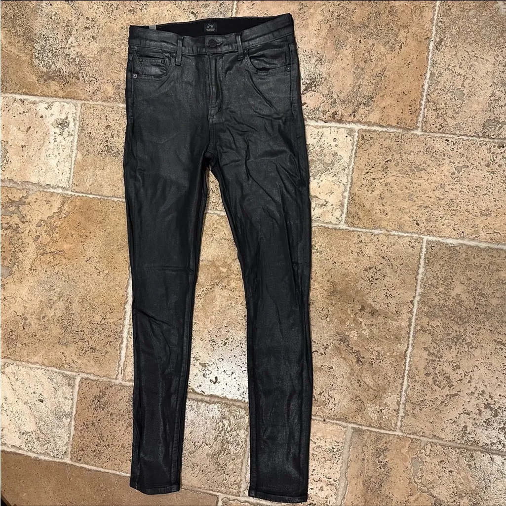 Citizens of Humanity Rocket High Rise Skinny Coated Faux Leather Look 28 Black - Image 7