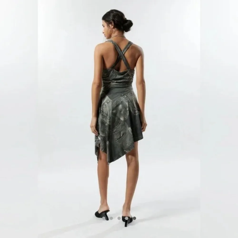 NWOT Silence + Noise Jordyn Asymmetrical Cross Back Dress - Image 3