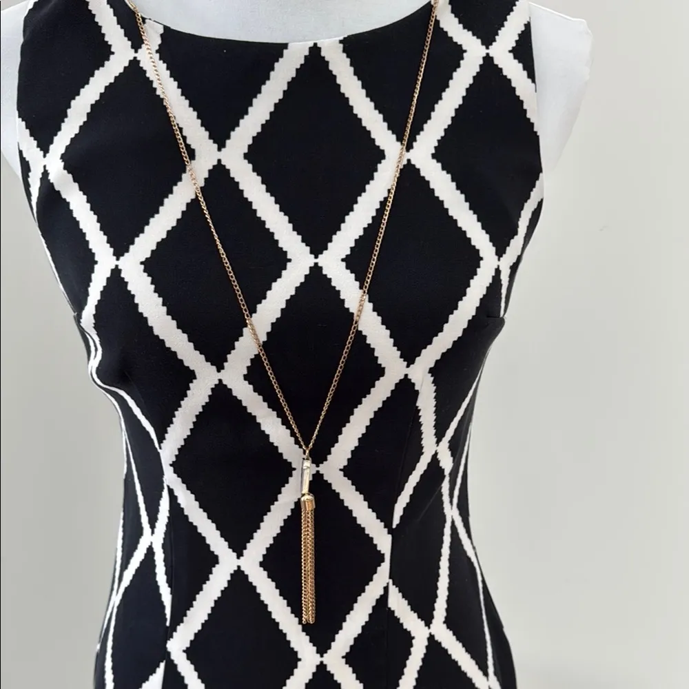 Black and White Sleeveless Dress - Image 3
