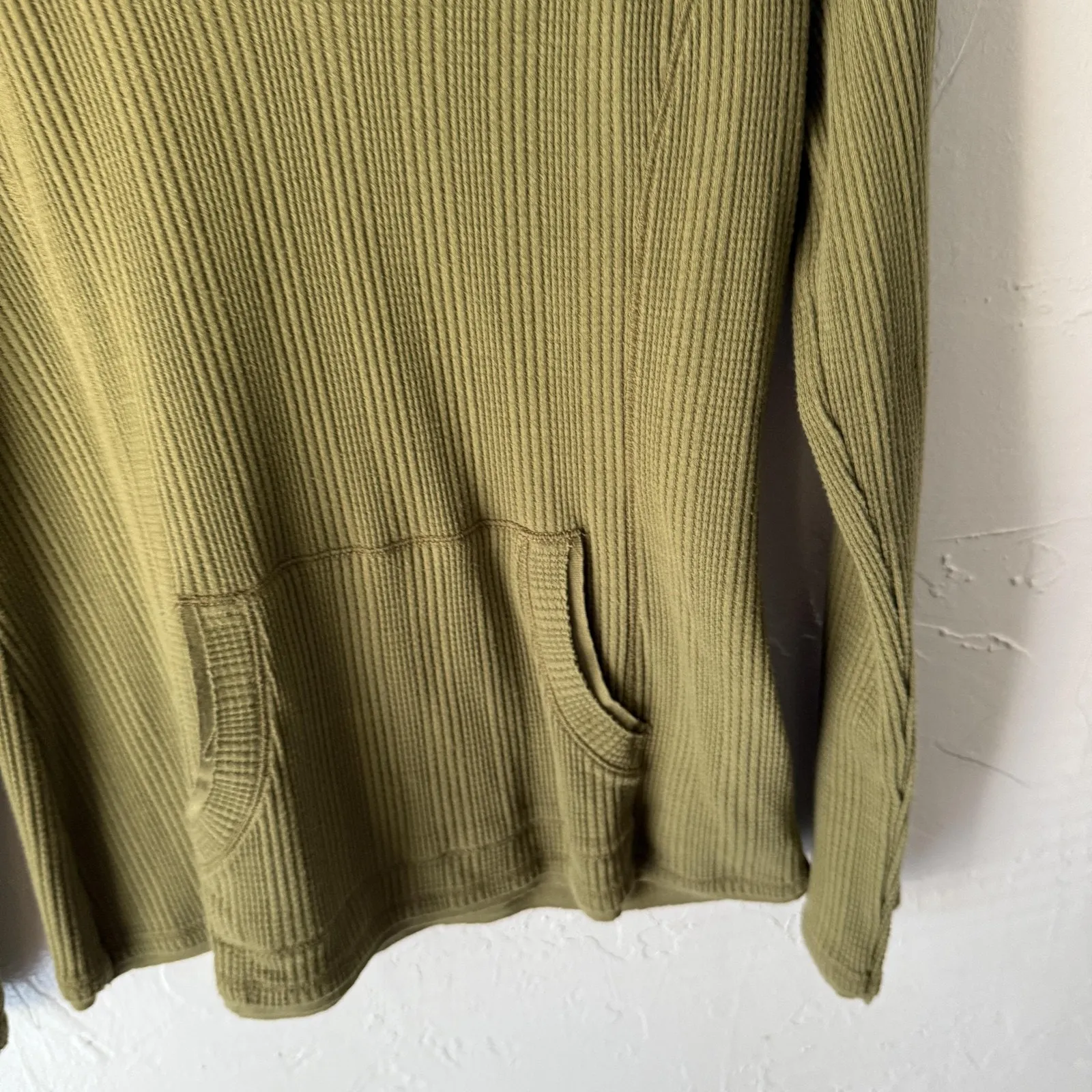 Axcess Y2k Hoodie Pullover Womens Large‎ Ribbed Long Sleeve Casual Top Grunge Green - Image 3