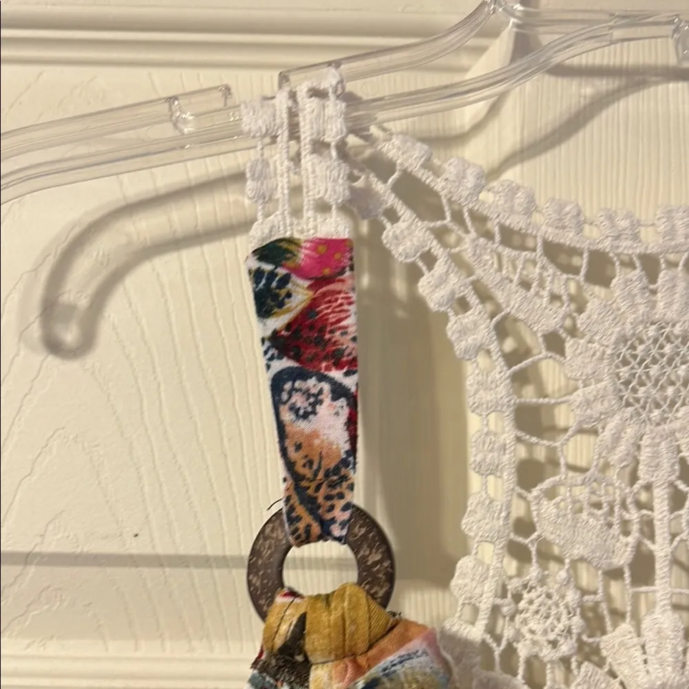 Self Esteem Floral Crochet Strap Tank Top Small - Image 4