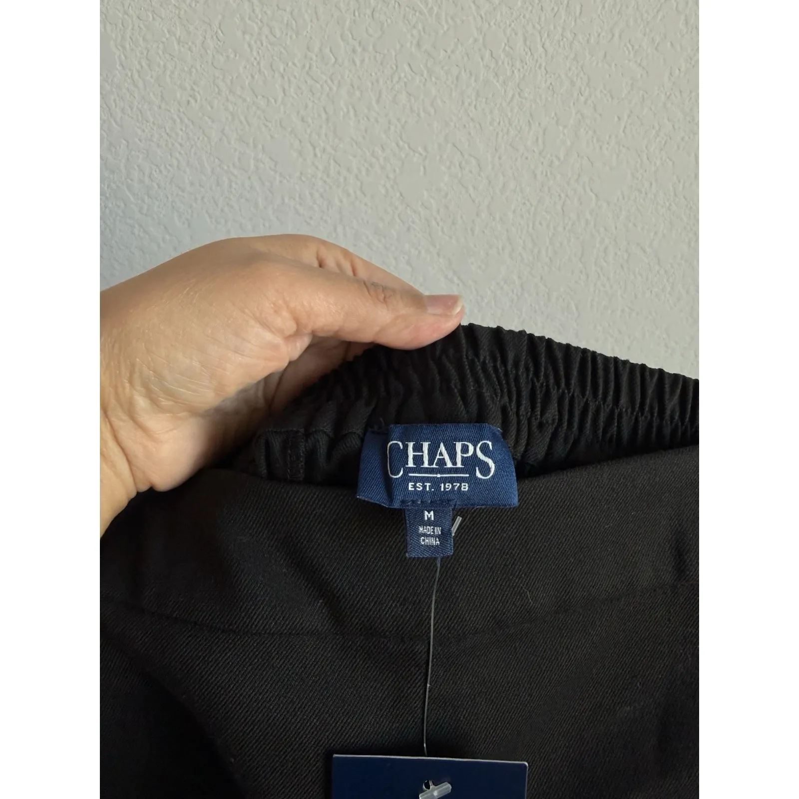 Chaps Icon Black Casual Pant Elastic Pull On Black Women's Size M NEW Stretch - Image 7
