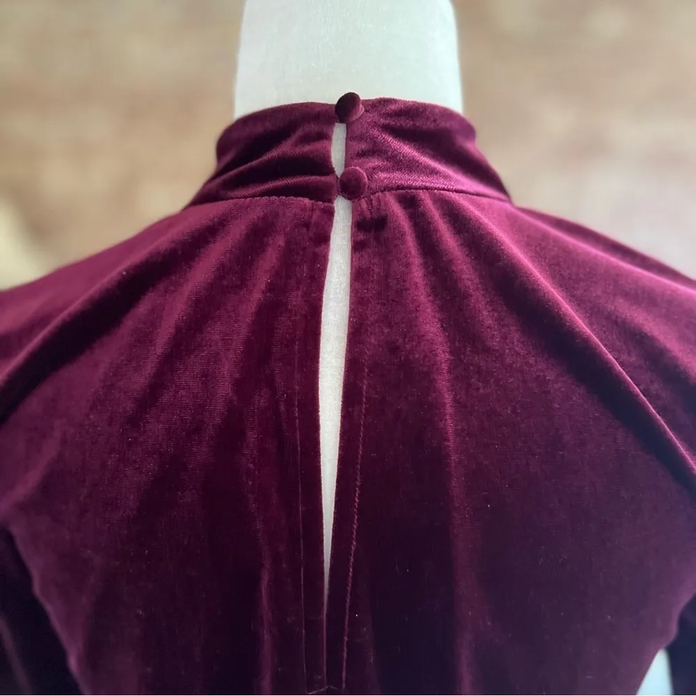 NWT Allison Joy Evereve Alana Purple Velour Velvet Cutout Top XS Party Cocktail - Image 9