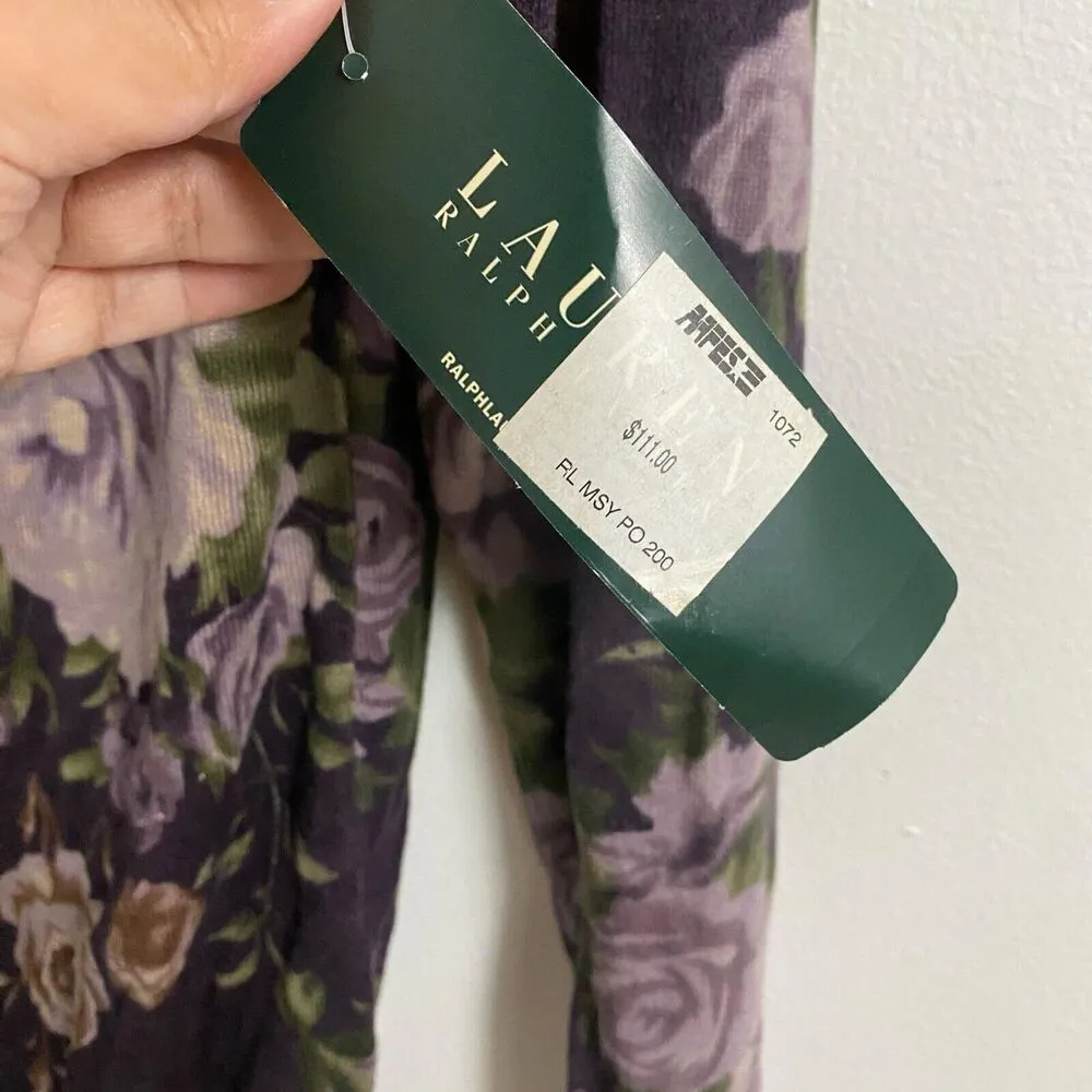 Lauren Ralph Lauren women large Pullover Sweater Purple Silk Blend Cottagecore - Image 9