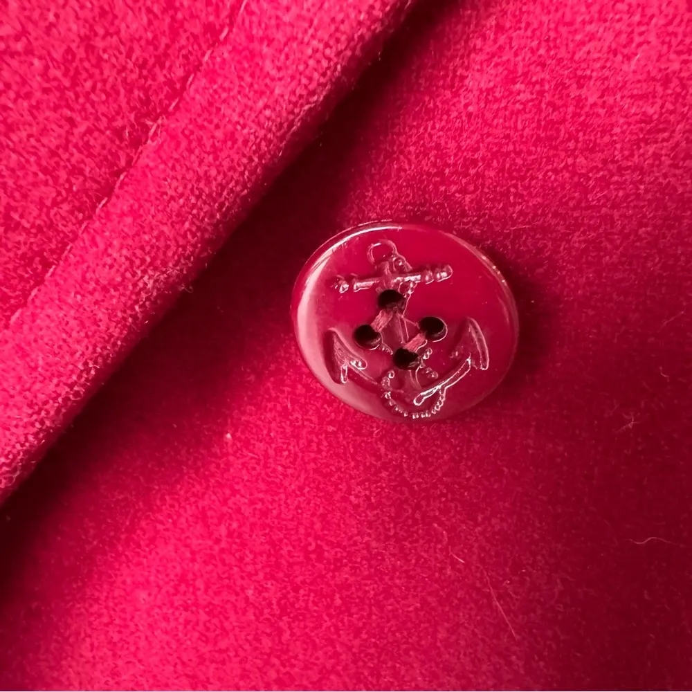 Vintage Pendleton Wine Red Short Red Double Breasted Virgin Wool Pea Coat sz‎ 10 - Image 6